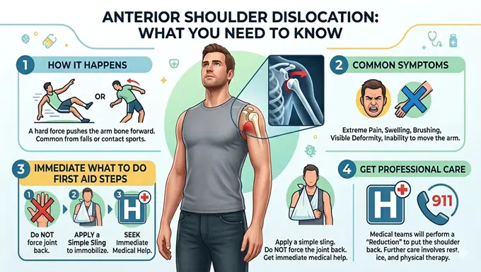 Anterior Shoulder Dislocation 5 Anterior Shoulder Dislocation diagram infographic