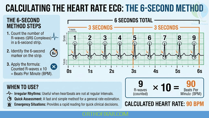 ECG Interpretation for Medical Students: Rate, Rhythm and Axis 7 Calculating the Heart Rate The 6-Second Method