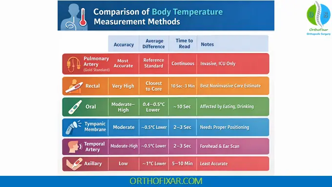 Comparison of Core Body Temperature Measurement Methods