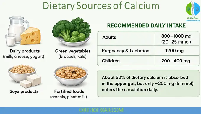 Calcium Homeostasis: Functions, Absorption, Regulation & Clinical Importance 4 Dietary Sources of Calcium
