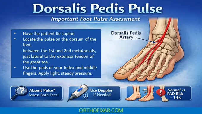 Dorsalis Pedis Pulse Location & Palpation steps