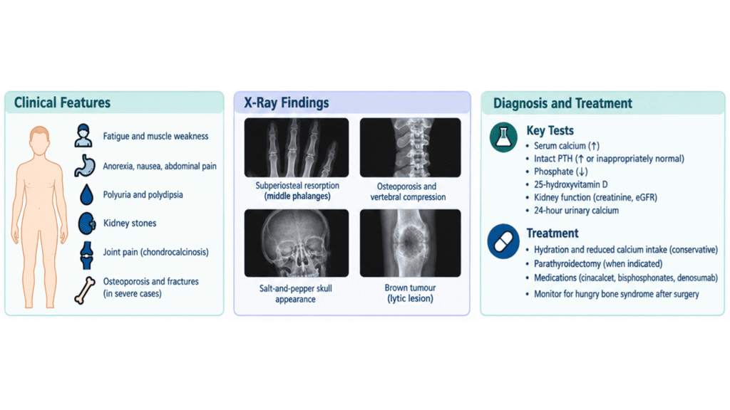 Hyperparathyroidism Symptoms, xray and treatments