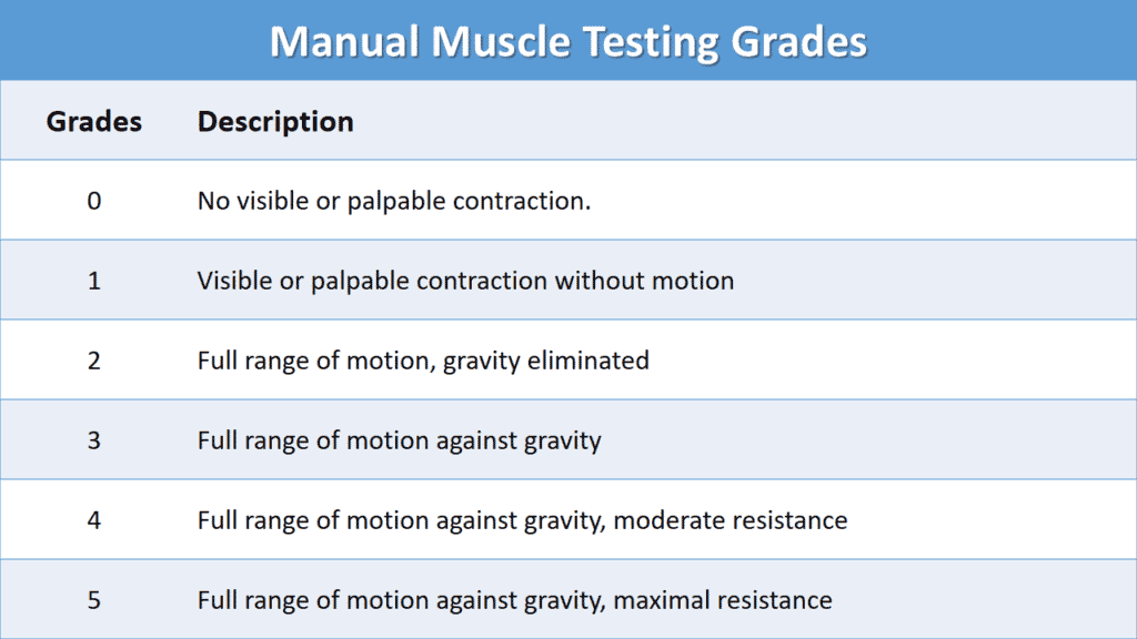 Manual Muscle Testing Grades