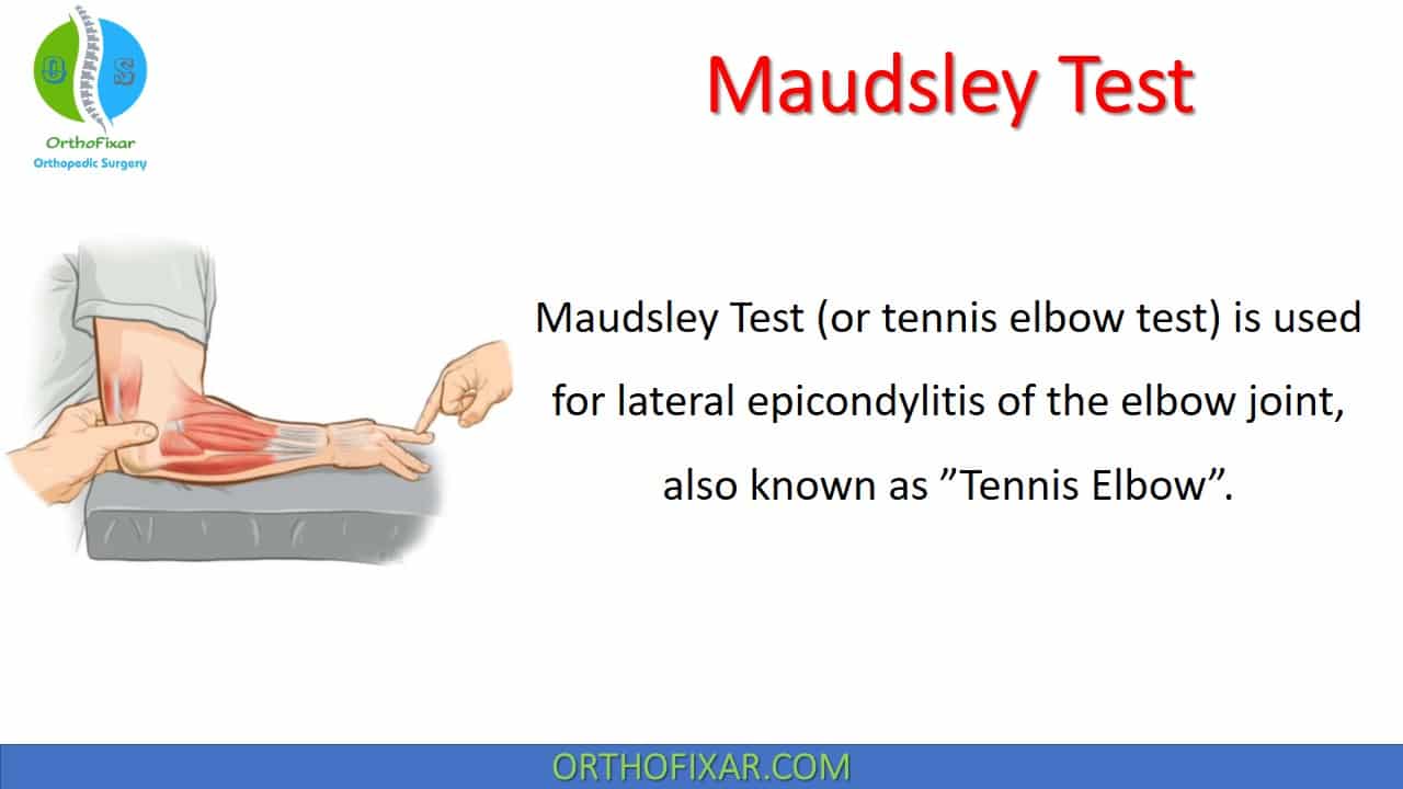 Maudsley Test For Tennis Elbow Procedure Accuracy Positive Sign
