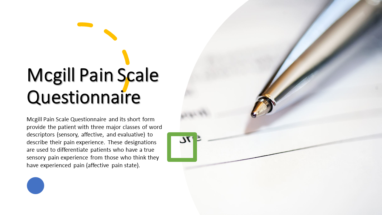  Mcgill Pain Scale Questionnaire 