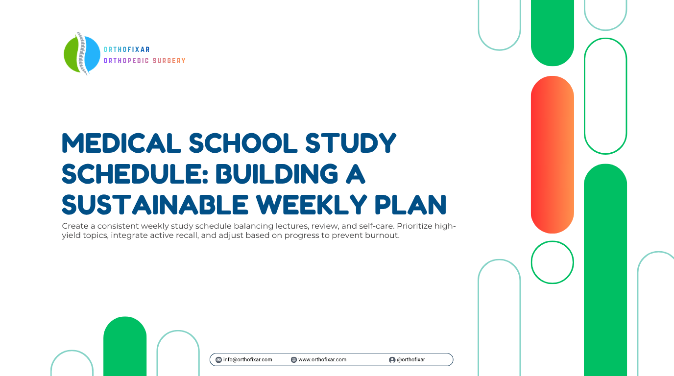 Medical School Study Schedule Building a Sustainable Weekly Plan