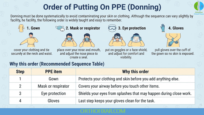 Order of Putting On PPE (Donning)