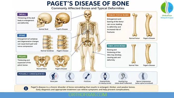 Paget’s Disease of Bone: Symptoms, Causes, Diagnosis & Treatment 5 Paget’s Disease of Bone locations