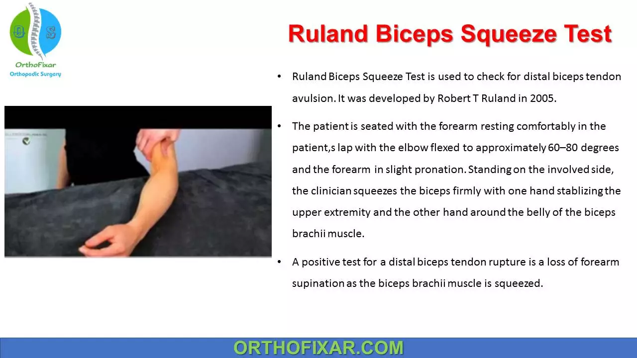 Supination Pronation Test  Distal Biceps Tendon Rupture 